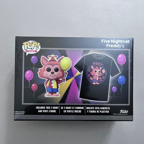 NWB -Funko Pop! Tee Five Nights at Freddy’s Vinyl Figure Foxy  Tee Men S/Women M - Picture 5 of 10